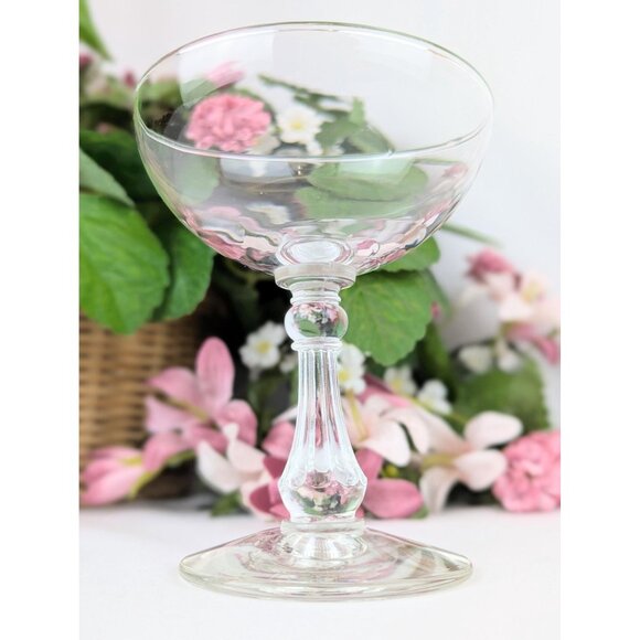 Vintage Libbey Clear Glass Sherbet Champagne Coupe MCM 1950s Minimalist Barware - Picture 7 of 8